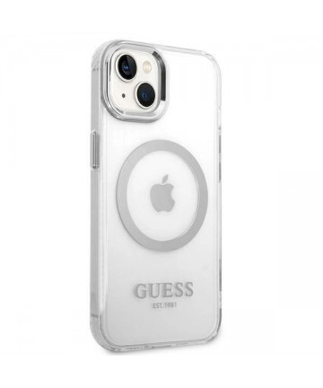 Guess GUHMP14MHTRMS iPhone 14 Plus 6.7" silver/silver hard case Metal Outline Magsafe