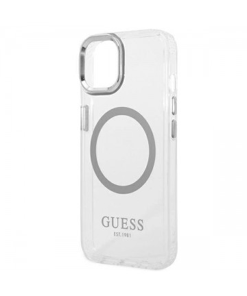 Guess GUHMP14MHTRMS iPhone 14 Plus 6.7" silver/silver hard case Metal Outline Magsafe