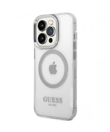 Guess GUHMP14LHTRMS iPhone 14 Pro 6.1" silver/silver hard case Metal Outline Magsafe