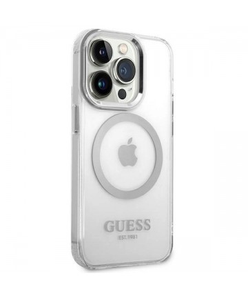 Guess GUHMP14LHTRMS iPhone 14 Pro 6.1" silver/silver hard case Metal Outline Magsafe
