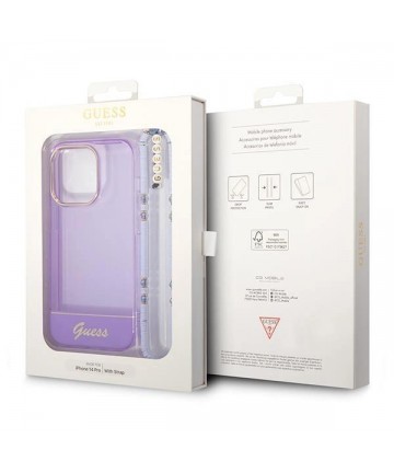 Guess GUHCP14XHGCOHU iPhone 14 Pro Max 6.7" purple/purple hardcase Translucent Pearl Strap