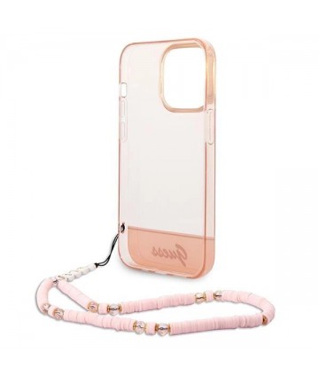 Guess GUHCP14XHGCOHP iPhone 14 Pro Max 6.7" pink/pink hardcase Translucent Pearl Strap