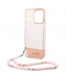 Guess GUHCP14XHGCOHP iPhone 14 Pro Max 6.7" pink/pink hardcase Translucent Pearl Strap