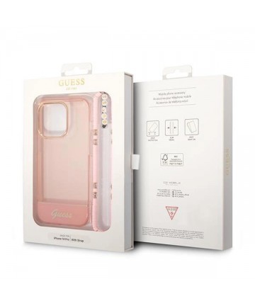 Guess GUHCP14XHGCOHP iPhone 14 Pro Max 6.7" pink/pink hardcase Translucent Pearl Strap