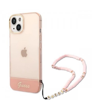 Guess GUHCP14MHGCOHP iPhone 14 Plus 6.7" pink/pink hardcase Translucent Pearl Strap