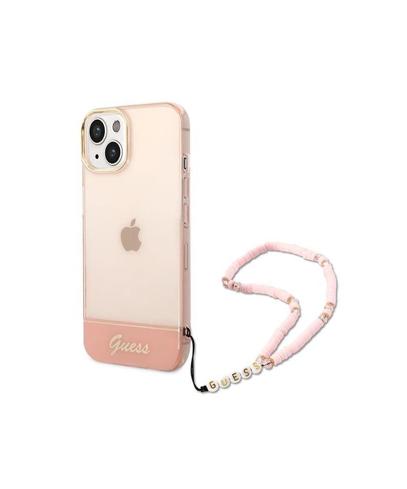 Guess GUHCP14MHGCOHP iPhone 14 Plus 6.7" pink/pink hardcase Translucent Pearl Strap