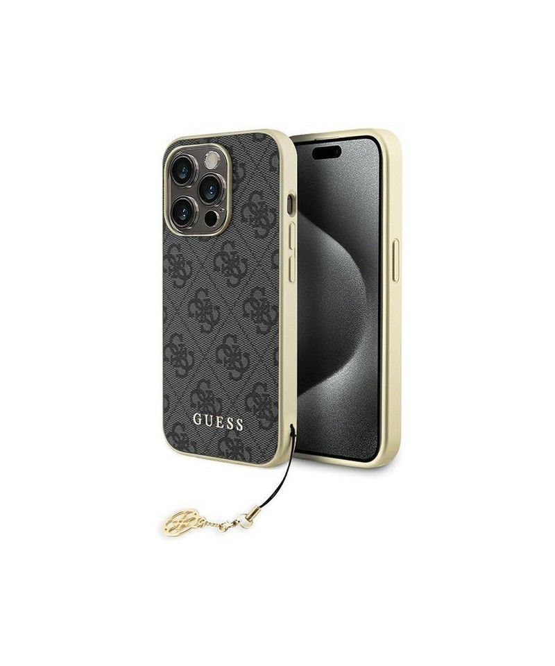 Guess GUHCP15LGF4GGR iPhone 15 Pro 6.1" gray/gray hardcase 4G Charms Collection