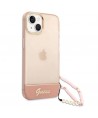 Guess GUHCP14MHGCOHP iPhone 14 Plus 6.7" pink/pink hardcase Translucent Pearl Strap