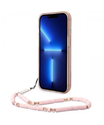 Guess GUHCP14MHGCOHP iPhone 14 Plus 6.7" pink/pink hardcase Translucent Pearl Strap