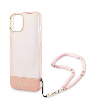 Guess GUHCP14MHGCOHP iPhone 14 Plus 6.7" pink/pink hardcase Translucent Pearl Strap
