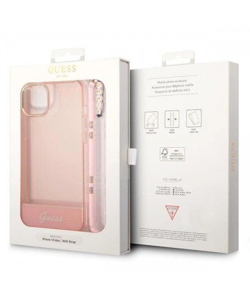Guess GUHCP14MHGCOHP iPhone 14 Plus 6.7" pink/pink hardcase Translucent Pearl Strap