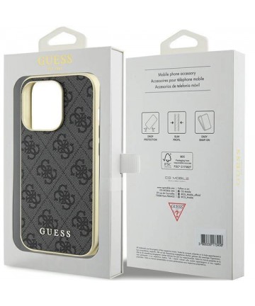 Guess GUHCP15LGF4GGR iPhone 15 Pro 6.1" gray/gray hardcase 4G Charms Collection