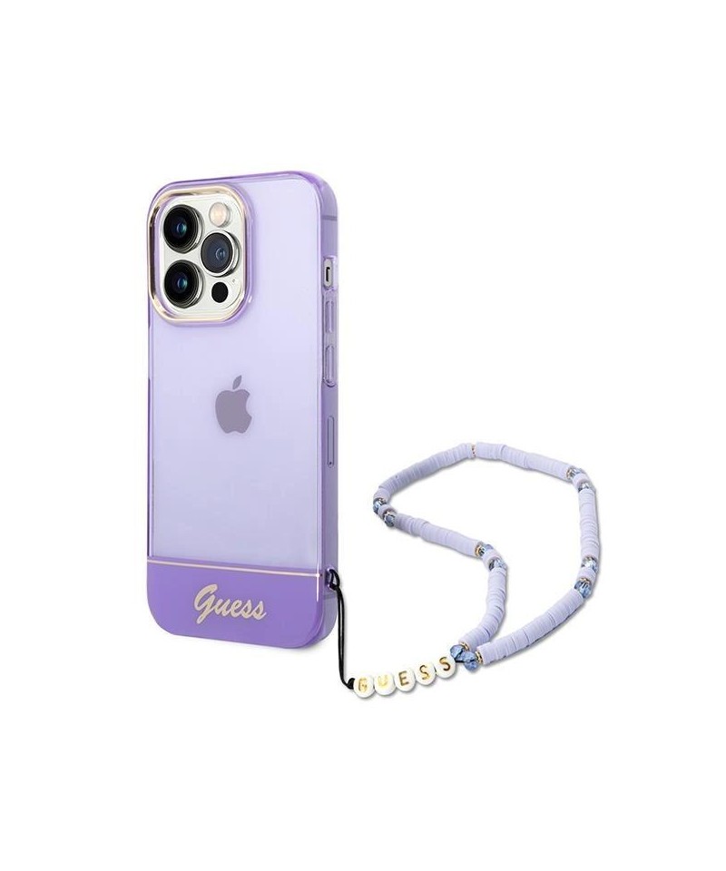 Guess GUHCP14LHGCOHU iPhone 14 Pro 6.1" purple/purple hardcase Translucent Pearl Strap