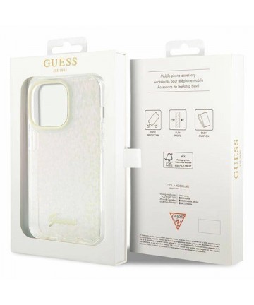 Guess GUHCP15LHDECMP iPhone 15 Pro 6.1" pink/pink hardcase IML Faceted Mirror Disco Iridescent