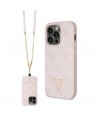 Guess GUHCP15LP4TDSCPP iPhone 15 Pro 6.1" pink/pink hardcase Crossbody 4G Metal Logo