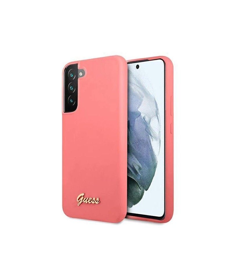 Guess GUHCS22MLSLMGFU S22+ S906 fuchsia/fuchsia hardcase Silicone Script Metal Logo