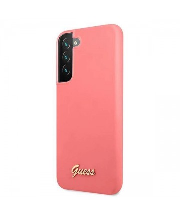 Guess GUHCS22MLSLMGFU S22+ S906 fuchsia/fuchsia hardcase Silicone Script Metal Logo