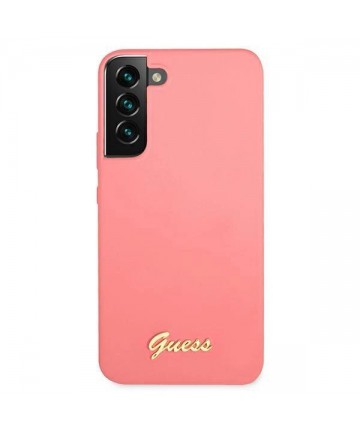 Guess GUHCS22MLSLMGFU S22+ S906 fuchsia/fuchsia hardcase Silicone Script Metal Logo