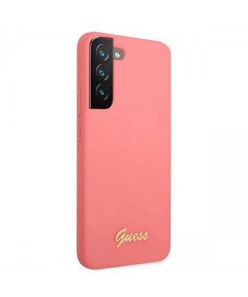 Guess GUHCS22MLSLMGFU S22+ S906 fuchsia/fuchsia hardcase Silicone Script Metal Logo