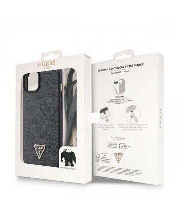 Guess GUHCP15MP4TDSCPK iPhone 15 Plus 6.7" black/black hardcase Crossbody 4G Metal Logo