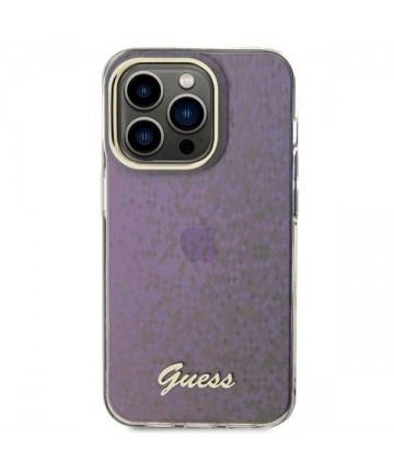 Guess GUHCP15XHDECMP iPhone 15 Pro Max 6.7" pink/pink hardcase IML Faceted Mirror Disco Iridescent