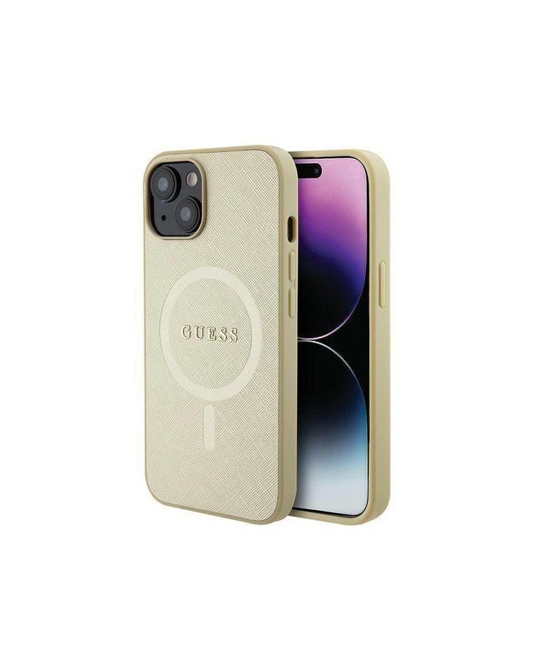 Guess GUHMP15MPSAHMCB iPhone 15 Plus 6.7" gold/gold hardcase Saffiano MagSafe
