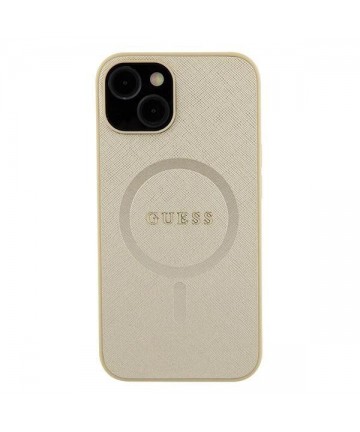 Guess GUHMP15MPSAHMCB iPhone 15 Plus 6.7" gold/gold hardcase Saffiano MagSafe