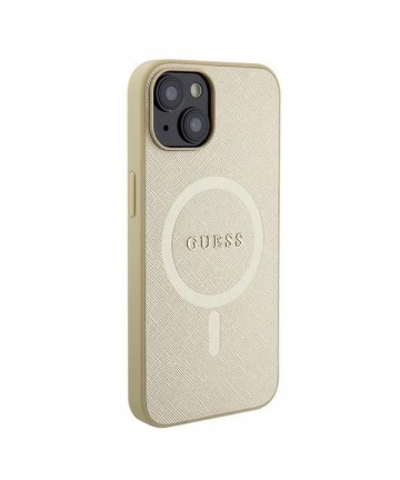 Guess GUHMP15MPSAHMCB iPhone 15 Plus 6.7" gold/gold hardcase Saffiano MagSafe