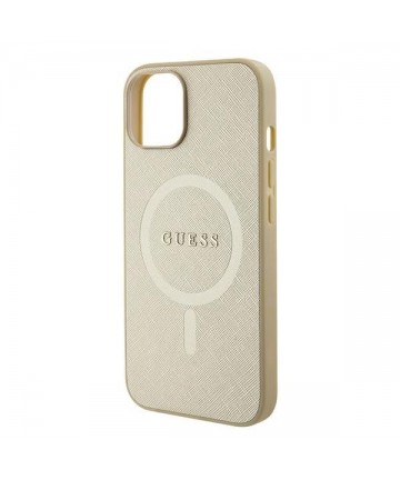 Guess GUHMP15MPSAHMCB iPhone 15 Plus 6.7" gold/gold hardcase Saffiano MagSafe