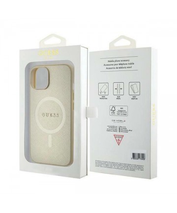 Guess GUHMP15MPSAHMCB iPhone 15 Plus 6.7" gold/gold hardcase Saffiano MagSafe
