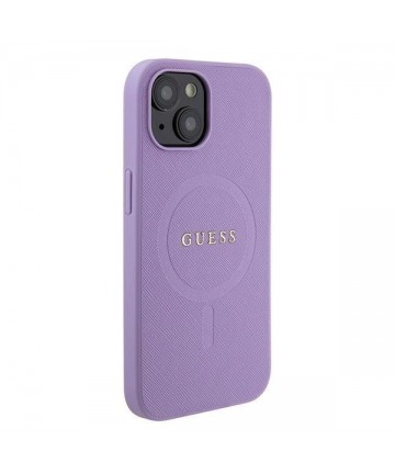 Guess GUHMP15SPSAHMCU iPhone 15 6.1" purple/purple hardcase Saffiano MagSafe