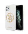 Guess GUHCN65TPUWHGLG iPhone 11 Pro Max white/white hard case Glitter 4G Circle Logo