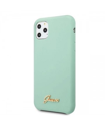 Guess GUHCN65LSLMGG iPhone 11 Pro Max green/green hard case Silicone Vintage Gold Logo