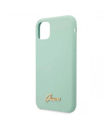 Guess GUHCN65LSLMGG iPhone 11 Pro Max green/green hard case Silicone Vintage Gold Logo