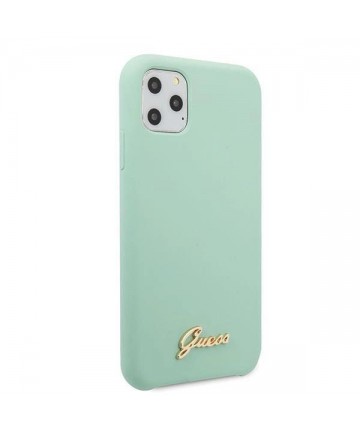 Guess GUHCN65LSLMGG iPhone 11 Pro Max green/green hard case Silicone Vintage Gold Logo