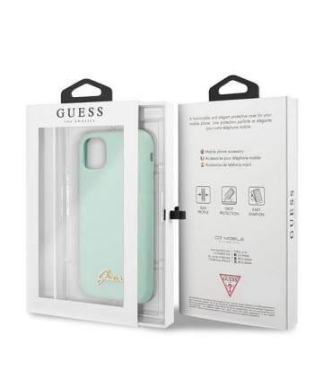 Guess GUHCN65LSLMGG iPhone 11 Pro Max green/green hard case Silicone Vintage Gold Logo