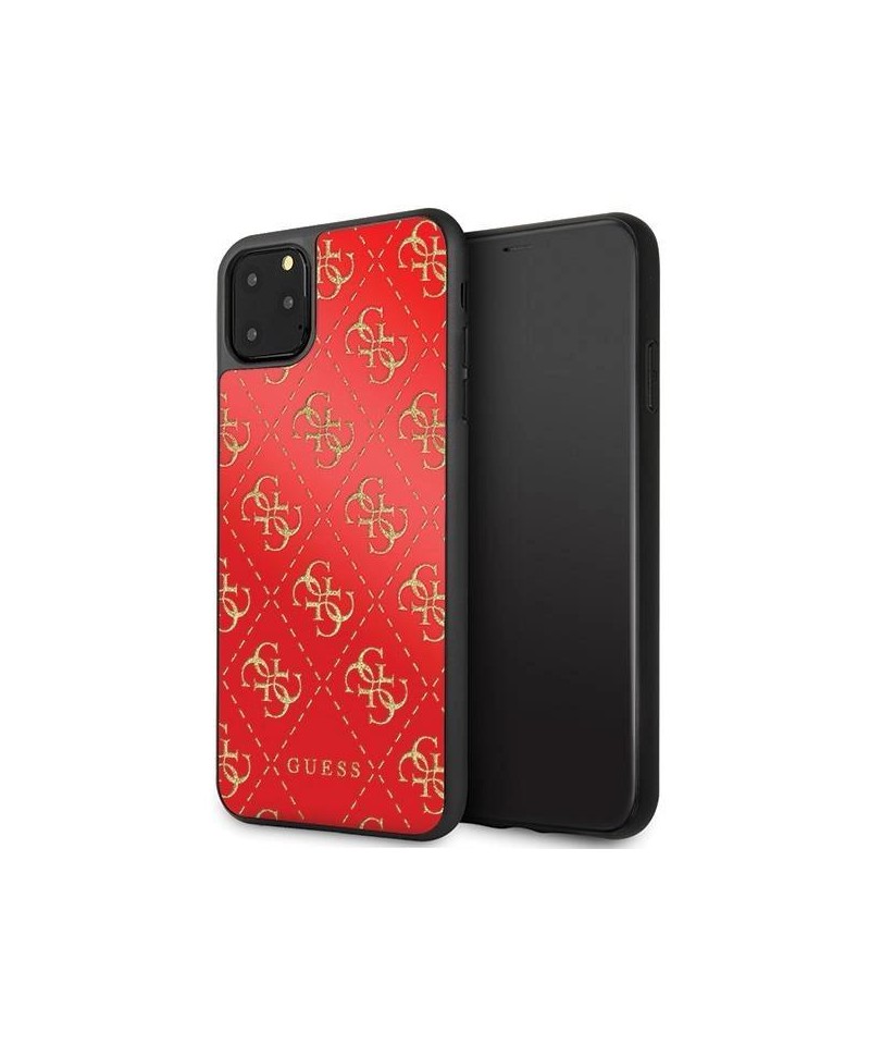 Guess GUHCN654GGPRE iPhone 11 Pro Max red/red hard case 4G Double Layer Glitter