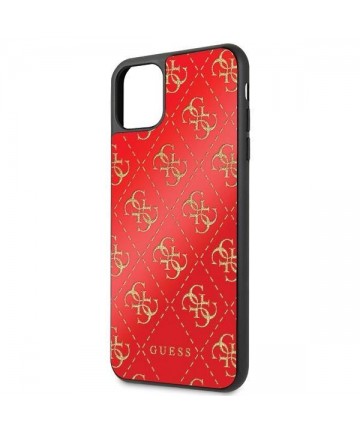 Guess GUHCN654GGPRE iPhone 11 Pro Max red/red hard case 4G Double Layer Glitter