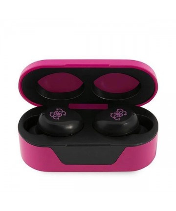 Guess GUTWST31EM TWS Bluetooth headphones + magenta docking station