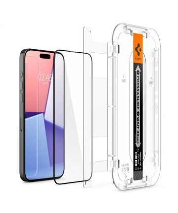 Spigen Glas.tR EZ Fit FC Tempered Glass for iPhone 15 Pro Max - Black
