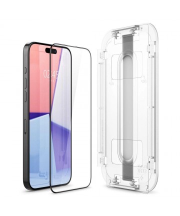 Spigen Glas.tR EZ Fit FC Tempered Glass for iPhone 15 Pro Max - Black