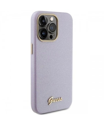 Guess Glitter Glossy Script case for iPhone 15 Pro - lilac