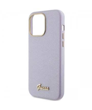 Guess Glitter Glossy Script case for iPhone 15 Pro - lilac