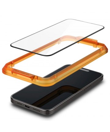 Spigen ALM Glass FC Tempered Glass for iPhone 15 Pro - Black 2 pcs.