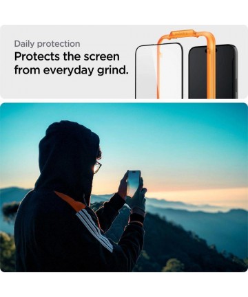 Spigen ALM Glass FC Tempered Glass for iPhone 15 Pro - Black 2 pcs.