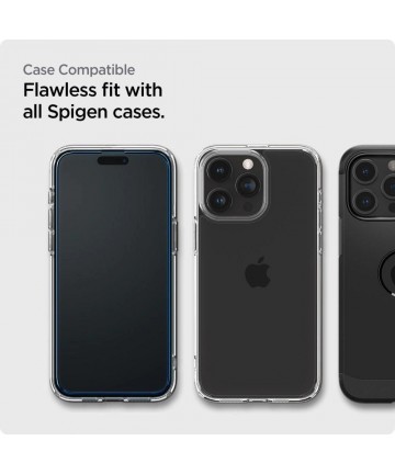 Spigen ALM Glass FC Tempered Glass for iPhone 15 Pro - Black 2 pcs.