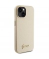 Guess Glitter Glossy Script case for iPhone 15 - gold