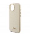 Guess Glitter Glossy Script case for iPhone 15 - gold