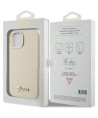 Guess Glitter Glossy Script case for iPhone 15 - gold