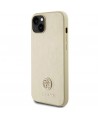 Guess Leather 4G Metal Logo Strass case for iPhone 15 - gold